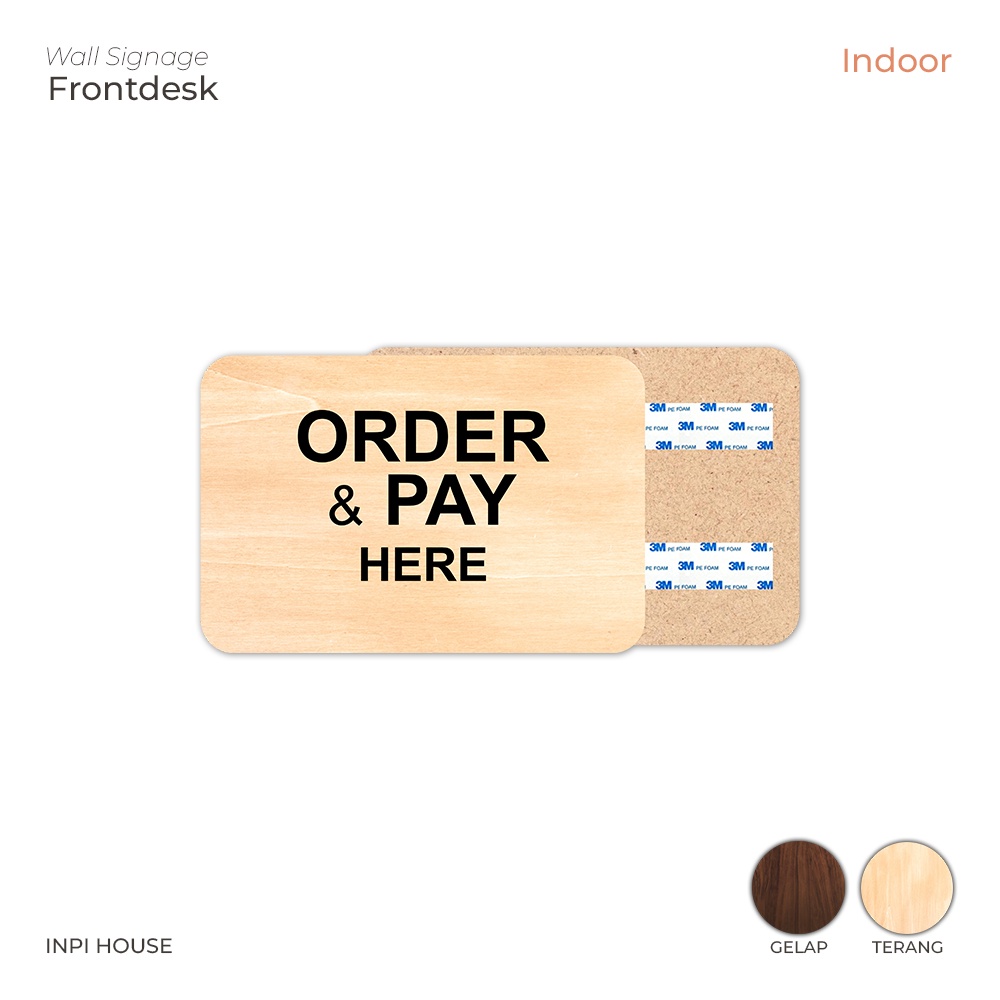 INPI HOUSE Signage Order & Pay Area - Cashier Area Sign Board, Order ...