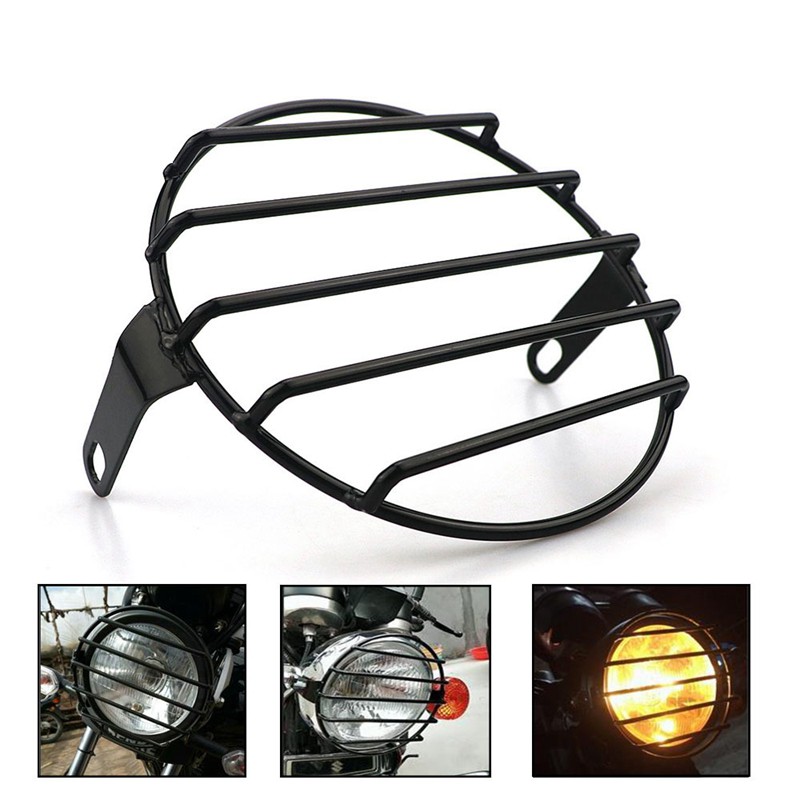 Motorcycle Headlight Cover 7inch Retro Old School Metal Motorcycle