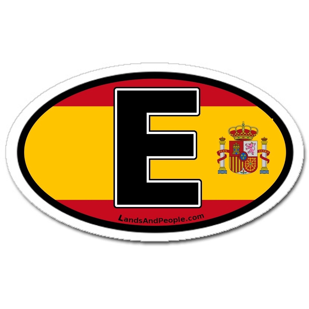 2Pack Spain E Spanish Flag Car Bumper Sticker Decal Oval Car Sticker ...