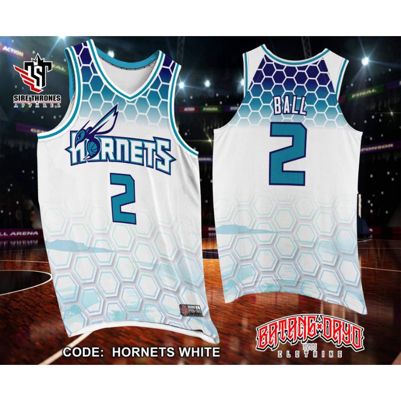 HORNETS WHITE INSPIRED JERSEY Full Sublimation Basketball Fanwear ...