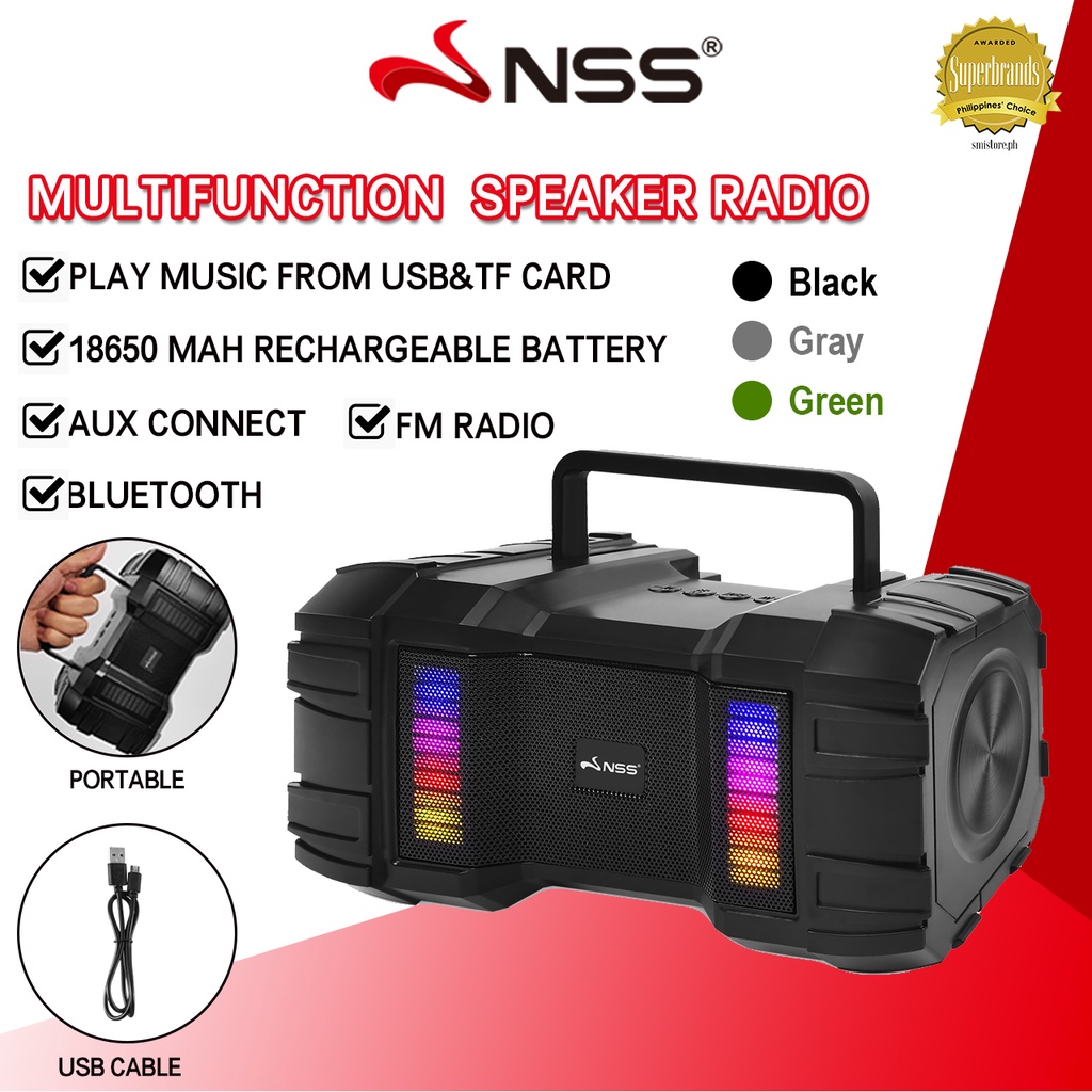 NSS Portable Outdoor Wireless Bluetooth Speaker Waterproof with FM ...