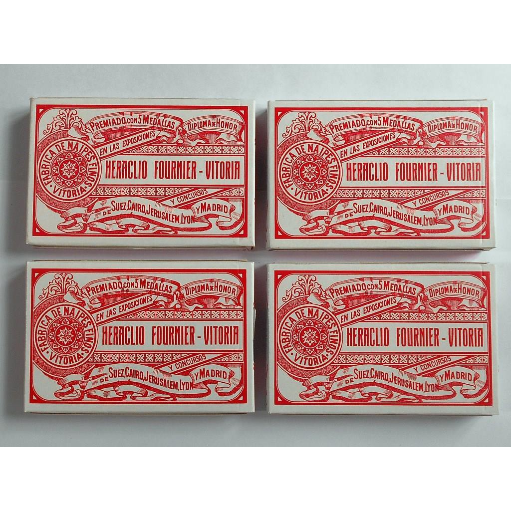 Original 4 DECKS of Heraclio Fournier Vitoria Spanish Playing Cards