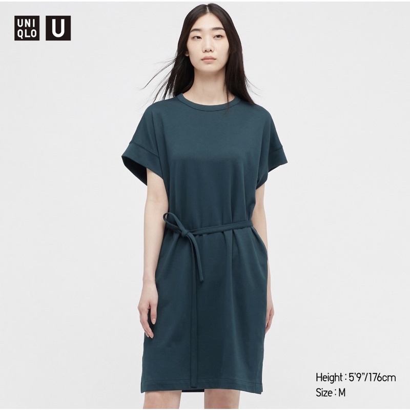 Belted dress short sleeve airism cotton | Shopee Philippines