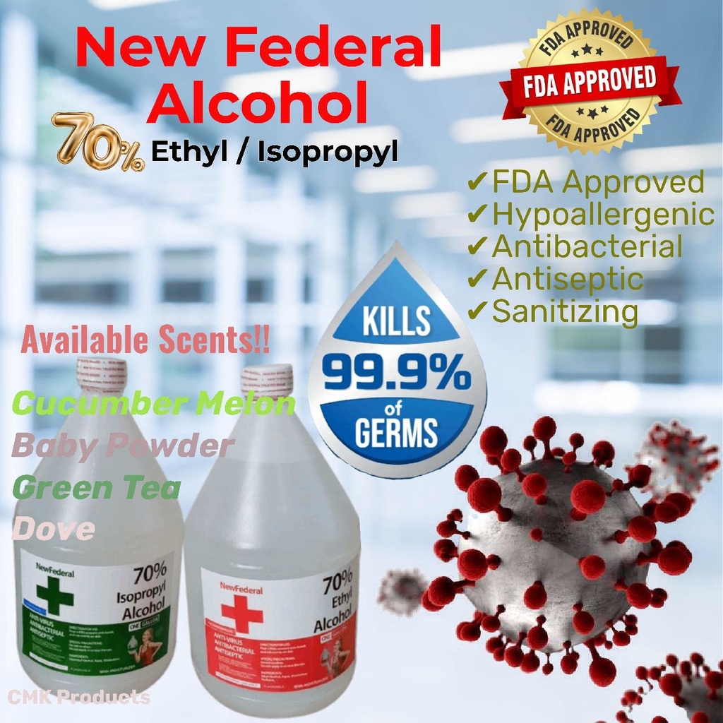 New Federal Isopropyl Alcohol / Ethyl Alcohol / 4 Scents available 1