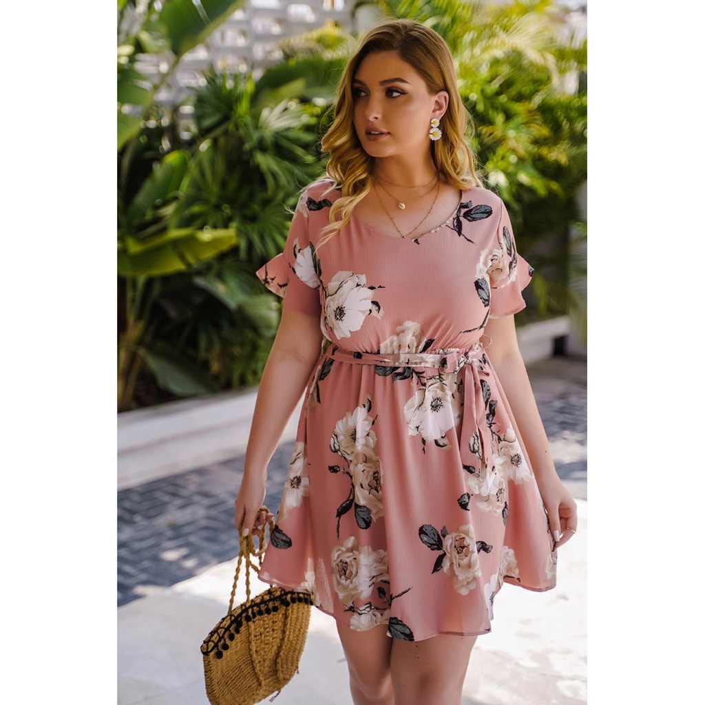 Plus size sale short summer dresses