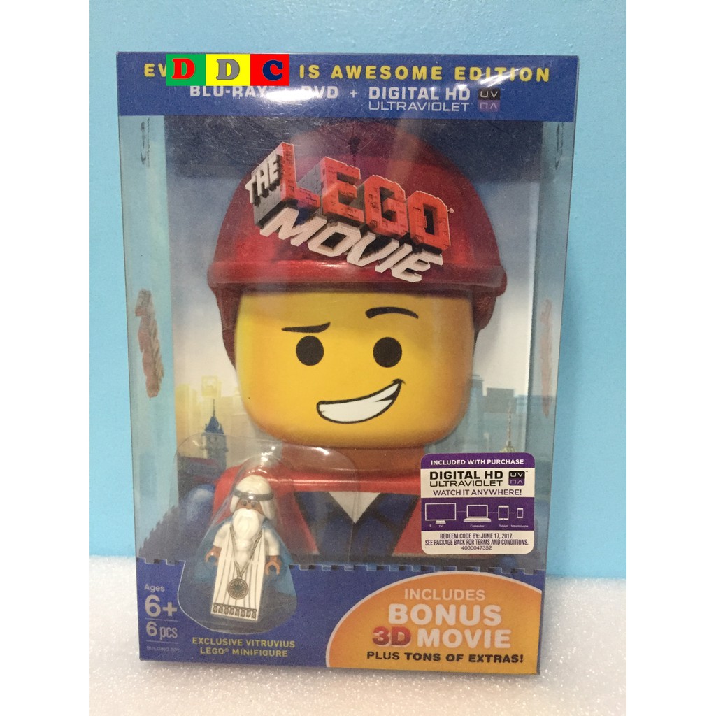 Lego Movie 3D Blu Ray DVD Digital HD W VITRUVIUS SEALED