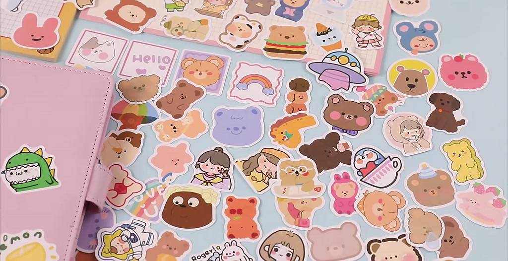 100pcs Cute Korean bear girl series ins cartoon character hand account ...