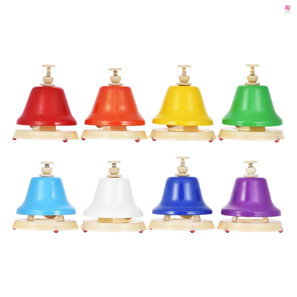 {dole} 8 Notes Colorful Hand Bells Hand Bell Set Musical Percussion ...