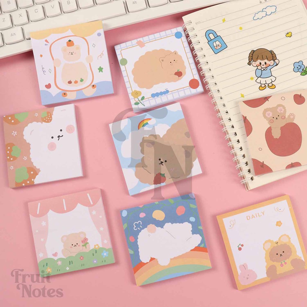 [CLEARANCE] SN156 50 sheets Bear Kawaii Sticky Notes | Shopee Philippines