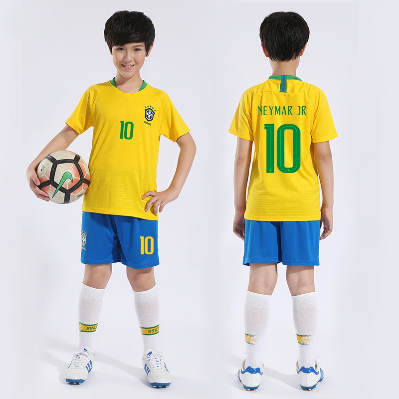 2018 Brazil Home Jersey No.10 Neymar Jersey for Kids Football Soccer ...