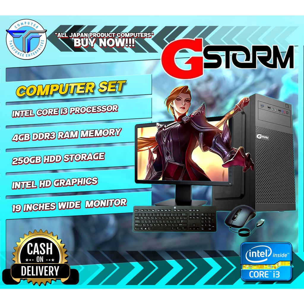 Gaming Computer set Core i3 4gb 250 19wide monitor | Shopee Philippines