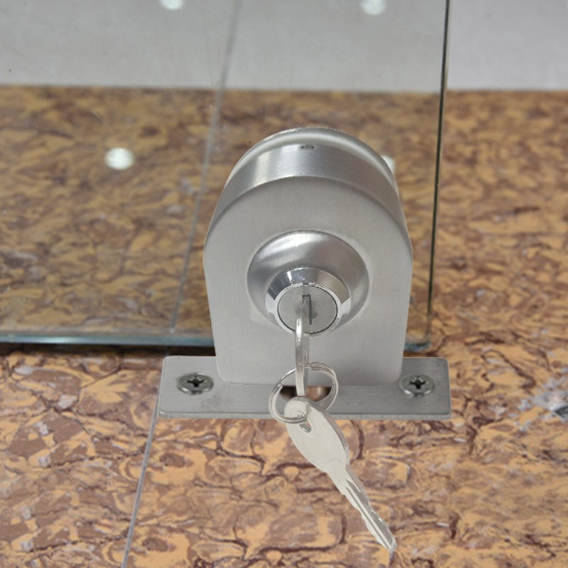 304 Stainless Steel Glass Panel Door Lock Ground Latch Safe Security
