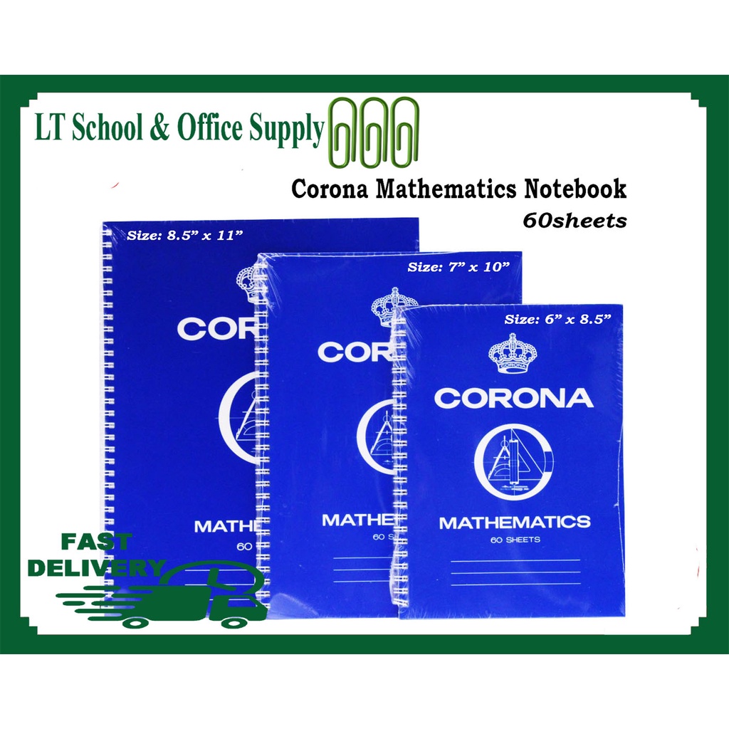 Corona Spiral Math Notebooks mathematics grapping paper 60sheets ...