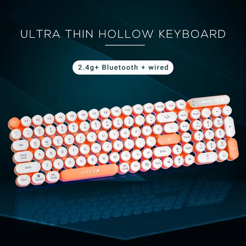 3 Modes Connection Waterproof Keyboard RGB Backlit Membrane