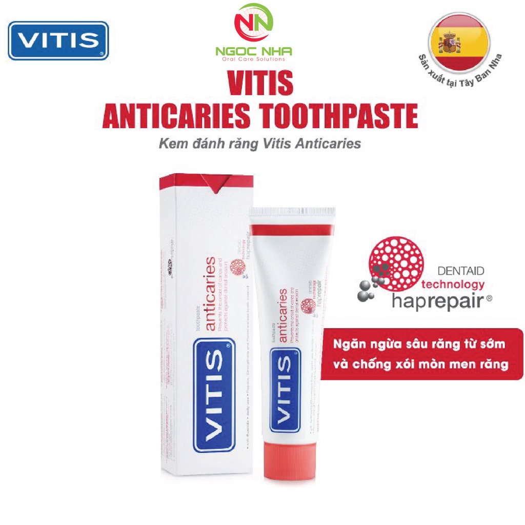 Vitis Anticaries toothpaste to prevent tooth decay 100ml/ Spain ...