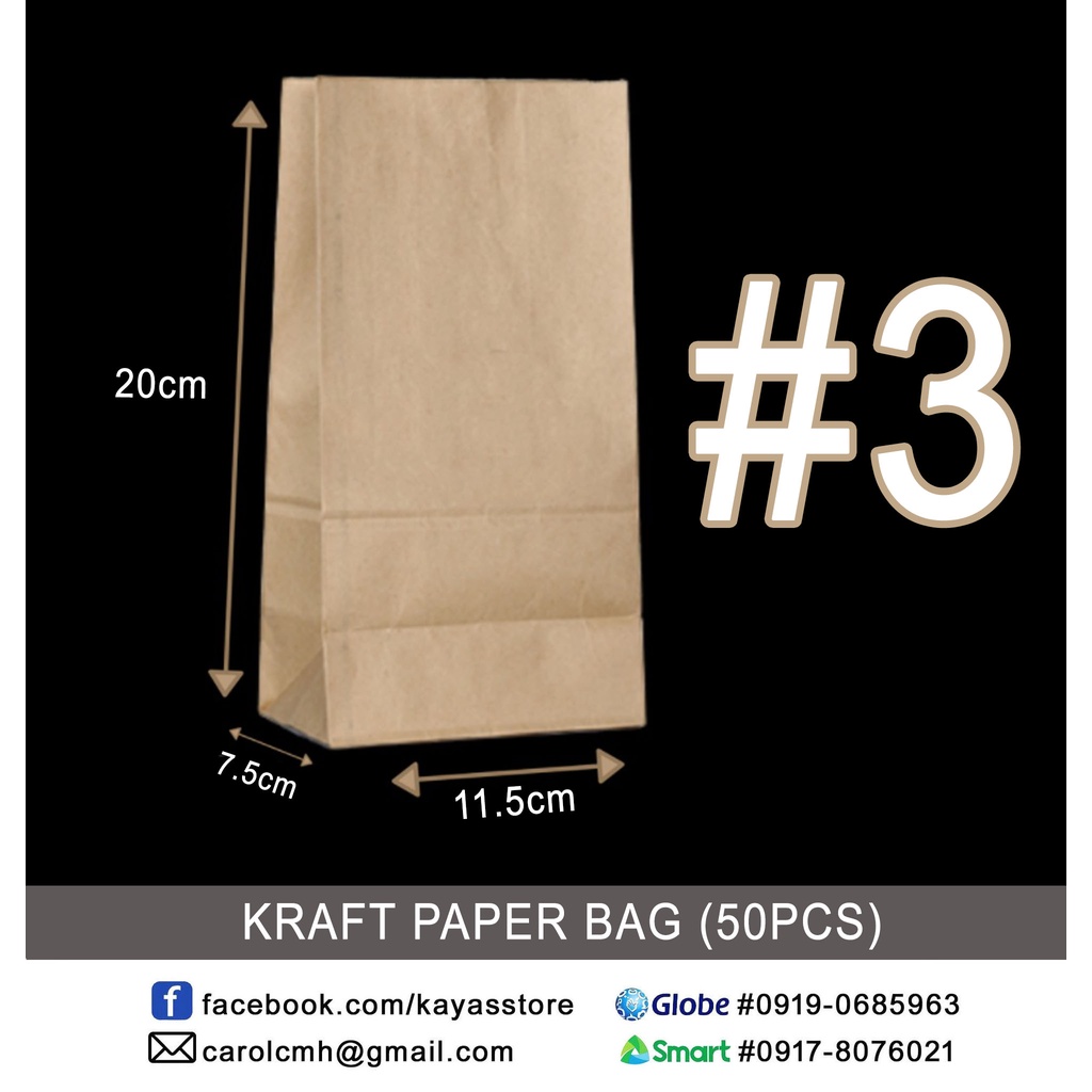 50Pcs/Pack Brown Paper Bag Gift Wrapping Paper Bag Kraft Paper Wrapping