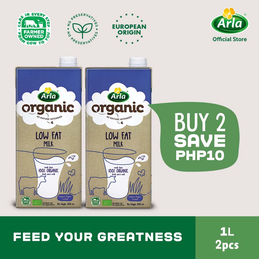 Arla Organic Low Fat Milk 1L 2-Pack | Shopee Philippines
