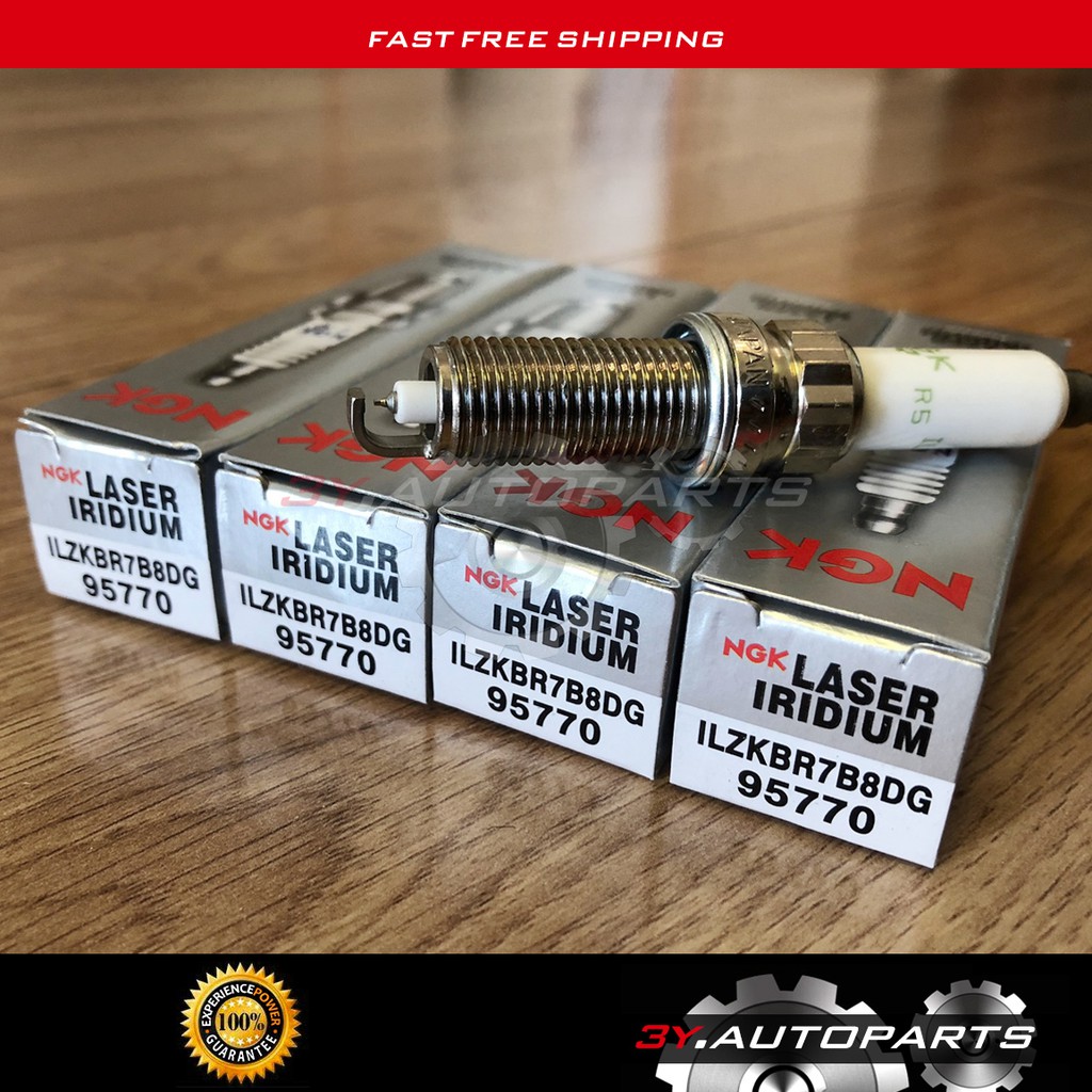 OR - 100% LASER IRIDIUM NGK SPARK PLUG (4pcs) ILZKBR7B8DG SILZKBR8E8S ...