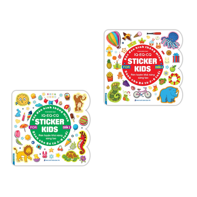 Book-combo 2c-shape IQ - EQ - CQ - Sticker for kids books 3 and books 4 ...