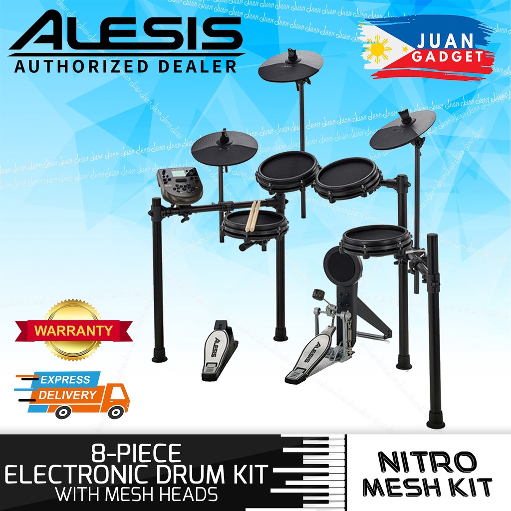 Alesis Nitro Mesh Kit 8 Piece All Mesh Electronic Drum Kit with Super