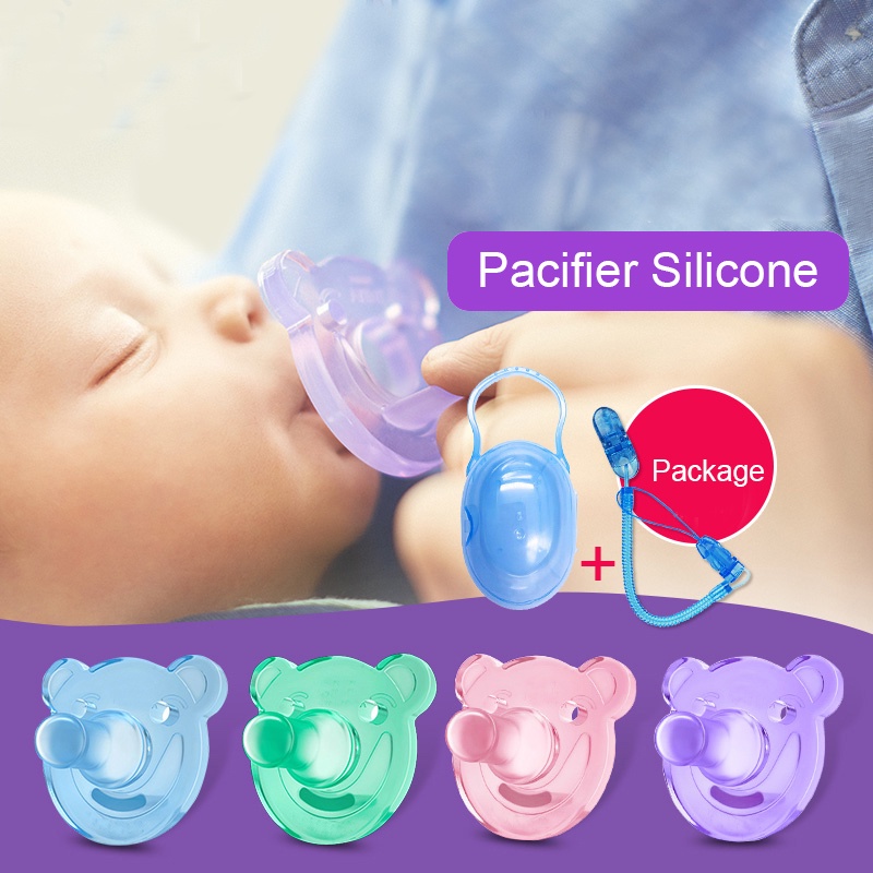 Baby Soother Silicone Newborn Baby Pacifier Nipple Infant Kids Silicone ...