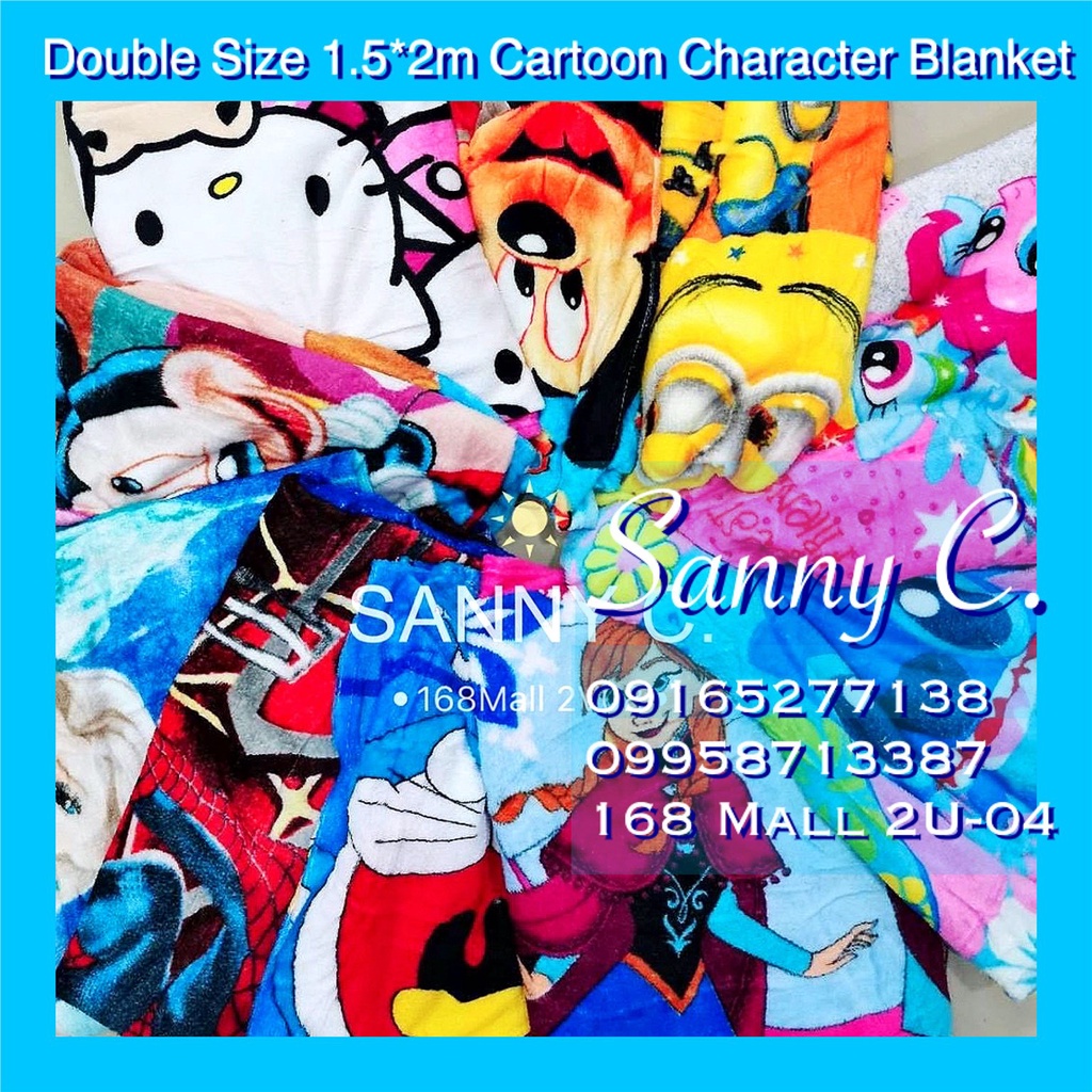 Sanny C. Double Size 150*200cm Blanket/ Kumot Cartoon Character ...