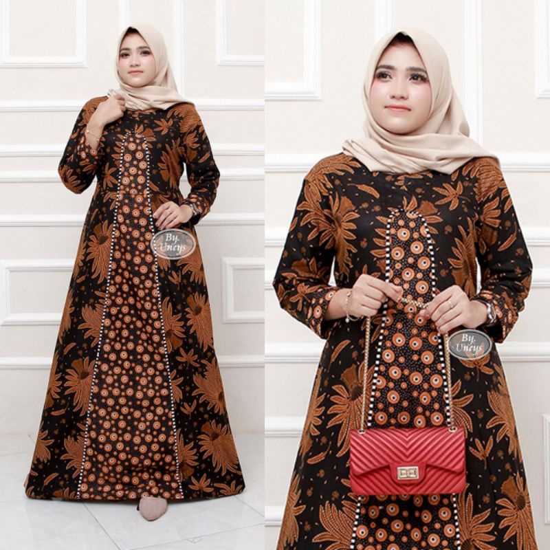 KATUN Robe Batik Dwi Genes Cotton Muslim Women Uniforms Premium Modern ...