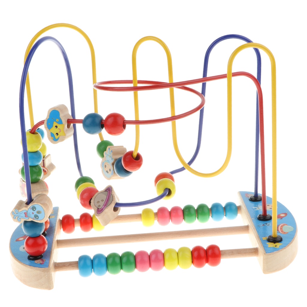 Space Bead Maze Roller Coaster Wooden Educational Circle Toy for ...