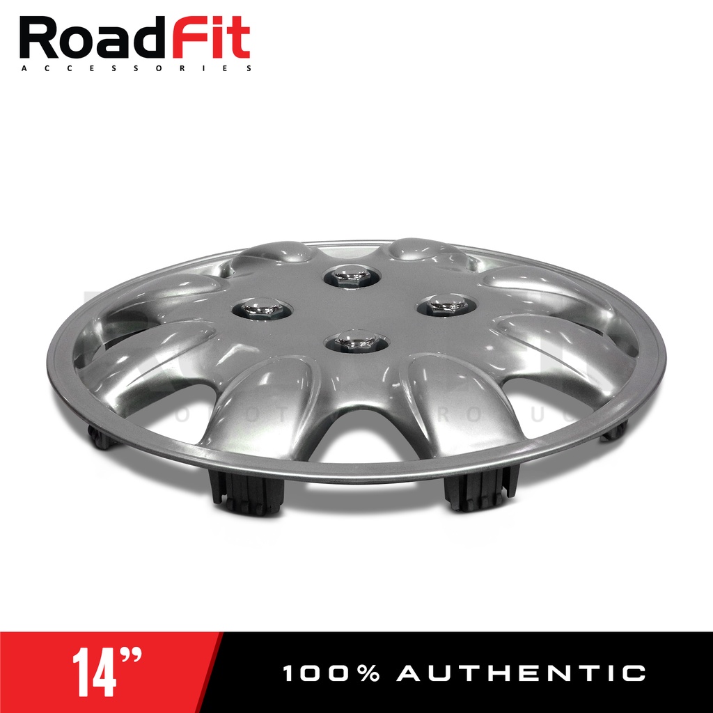 ABS Wheel Rim Cover, 14 Inches, Lacquered Silver, 8 Spokes, Nut Cover