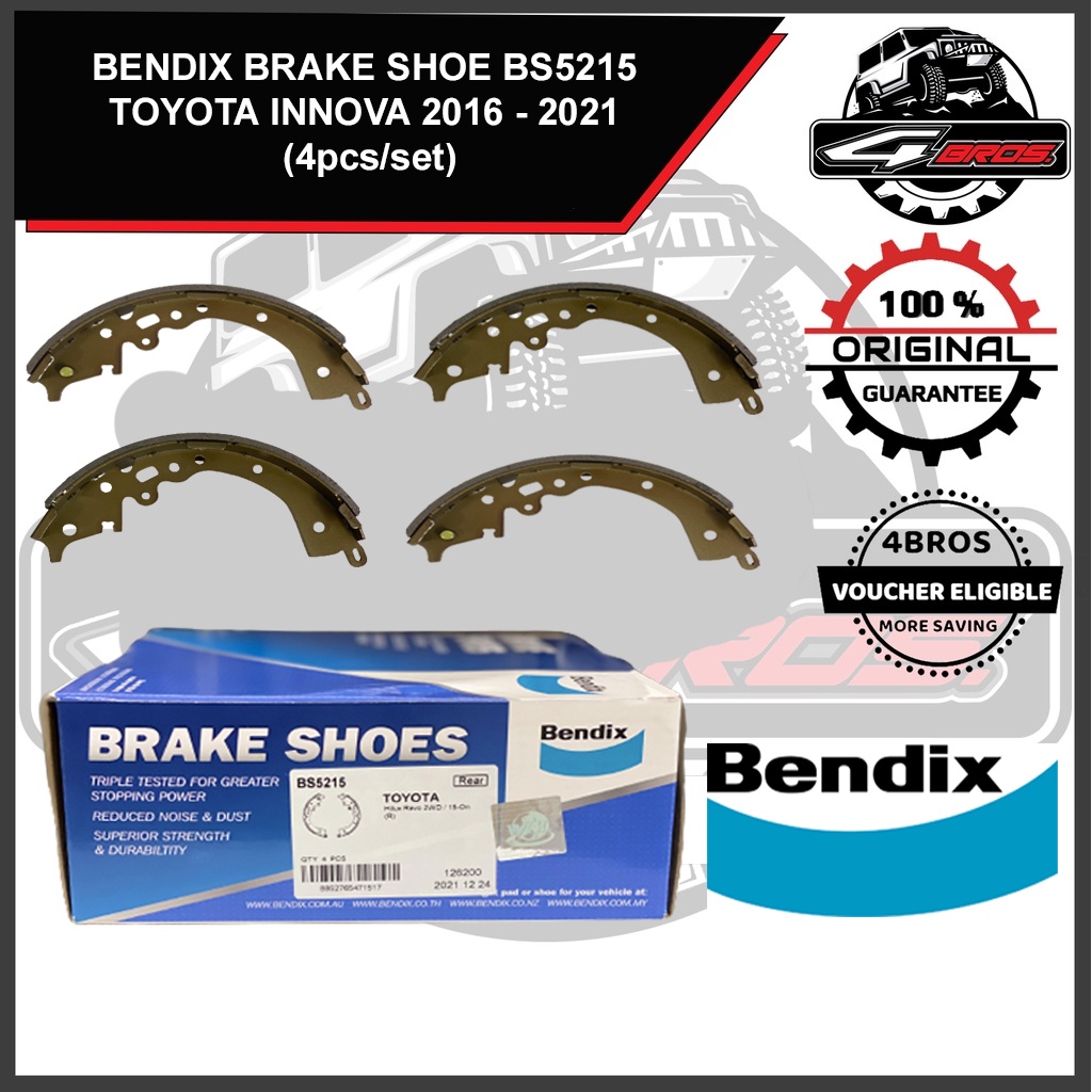 BENDIX Brake shoe for TOYOTA INNOVA 2016 to 2021 (BS 5215) Shopee