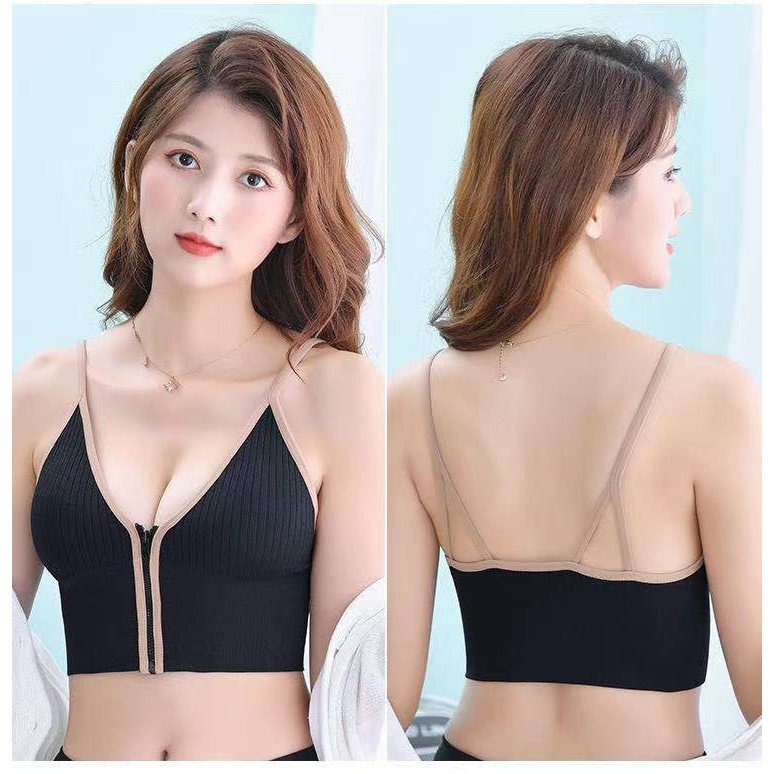 MS New Korea Style Outwear Sports Bra Push Up Front Zipper Design Women's  bralette #815