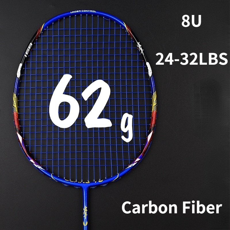 GY 8U 62g Carbon Fiber Badminton Rackets Ultra Light Badminton Racket ...