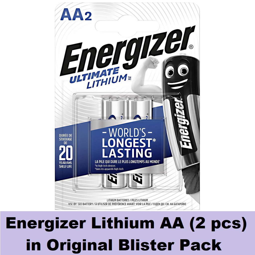 Energizer AA Lithium (2 pcs) Battery in Original Blister Pack Ultimate