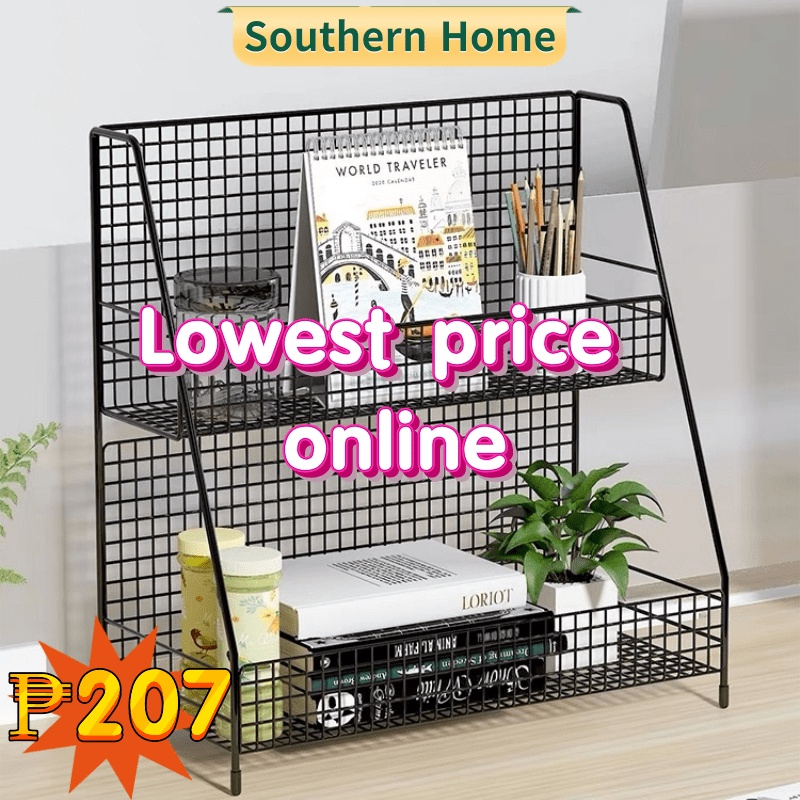 B64 COD【Manila Spot】2-layer Metal storage rack plant rack spice rack ...