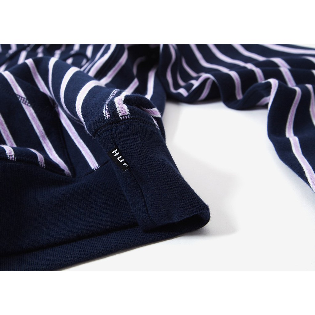 HUF Unisex Men s Streetwear Hypebeast Midnight Navy Purple Sutter Stripe Pullover Hoodie S Shopee Philippines