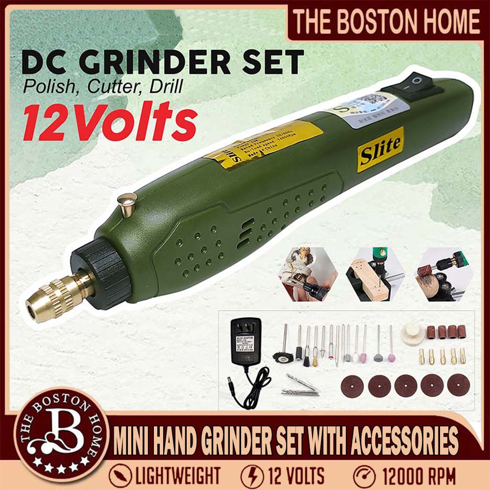 Boston Home Mini Electric 12V DC Grinder Set, Drill Accessories Set For ...