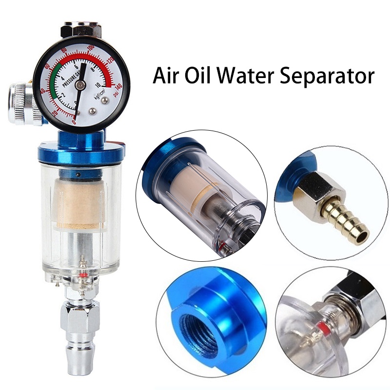 Spray Paint Gun Air Regulator Gauge Inline Air Oil Water Separator