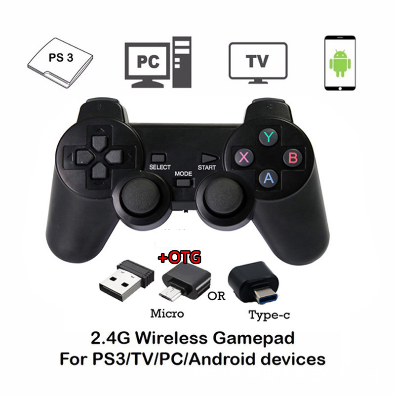 2.4G Wireless Gamepad PC Game Controller Joystick Joypad for TV PS1/2/3 ...
