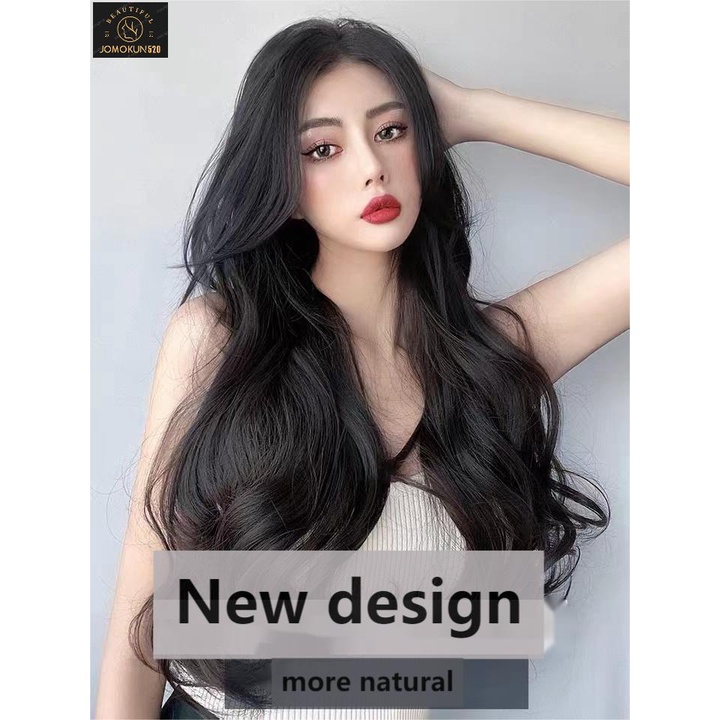 Wig Big Wave Hair Extension Straight Long Clip in Hair Extensions Black