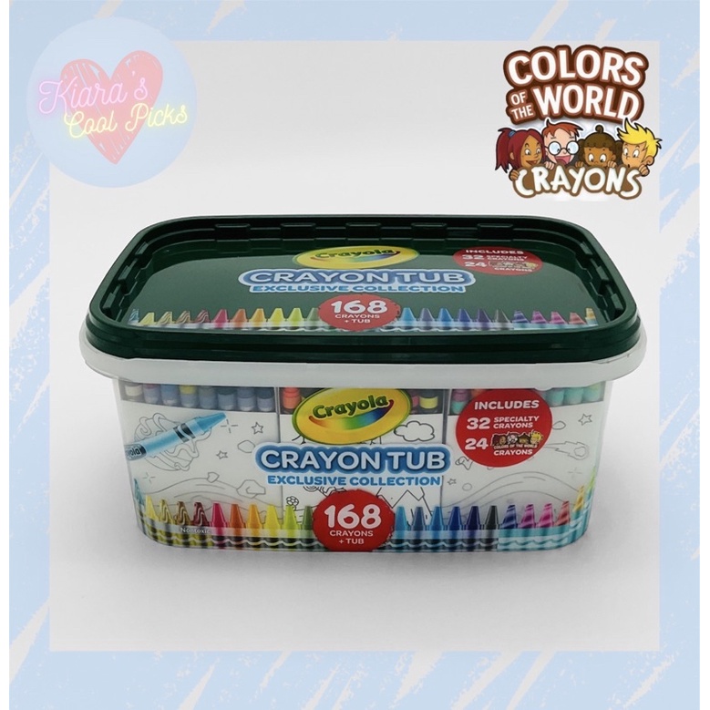 Crayola Crayon and Storage Tub, 168 Crayons, Gift for Kids, Size: One Size