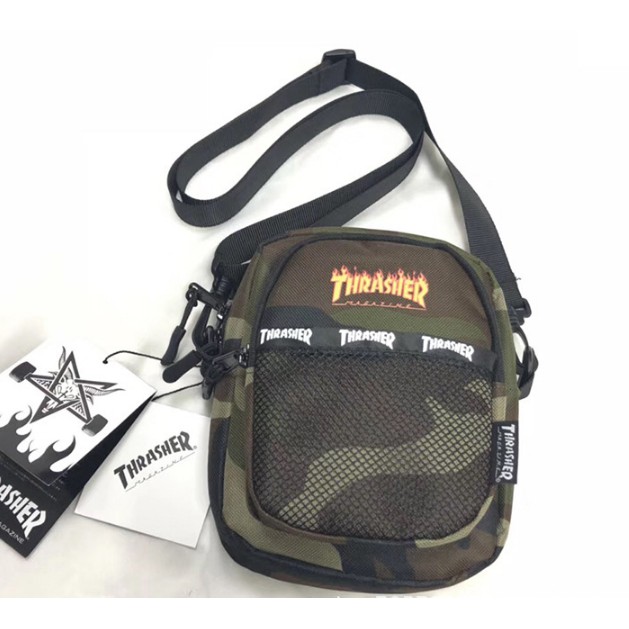 New Thrasher Flame Camouflage Men Women shoulder bag messenger bag Shopee Philippines