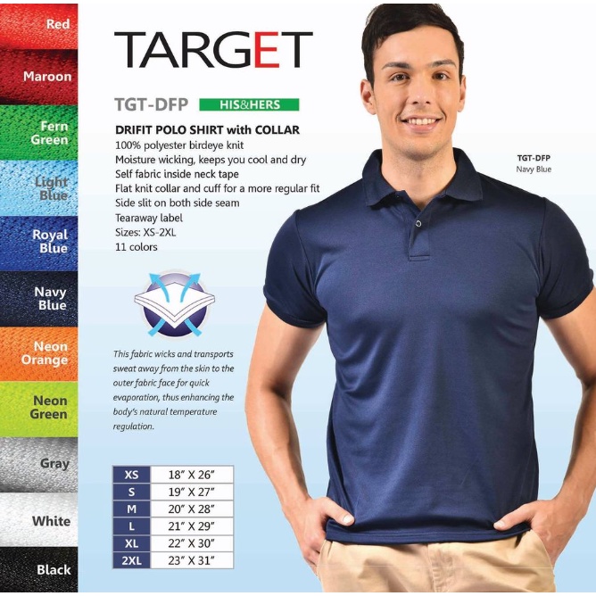 TARGET DRI FIT W COLLAR POLOSHIRT UNISEX