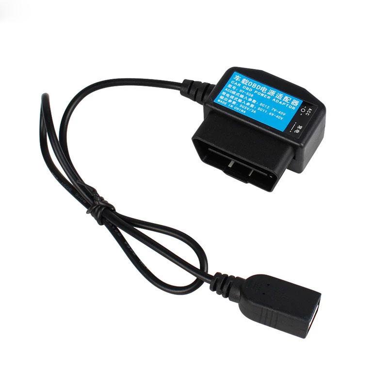 24H Output 5V 3A USB Ports Car OBD Cigarette Adapter Lighter Power Box ...