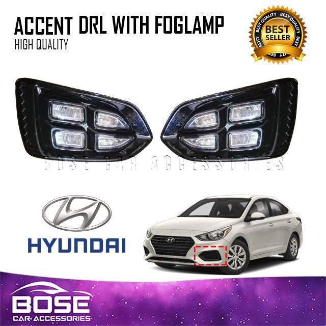 Hyundai Accent 2012 - 2017 / 2019 Fog Lamp Fog Light with Daytime ...