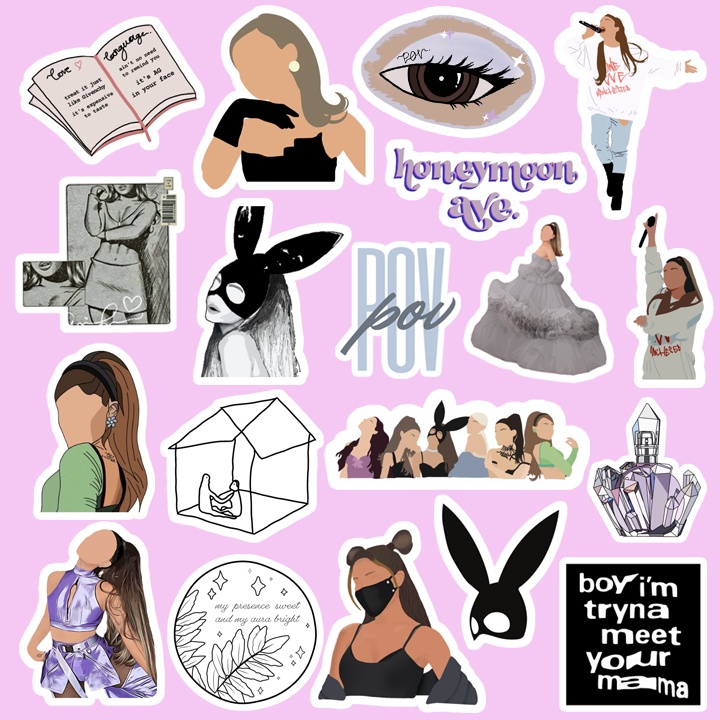 50 pcs. | 15pcs ARIANA GRANDE stickers | water proof | ARIANATOR ...
