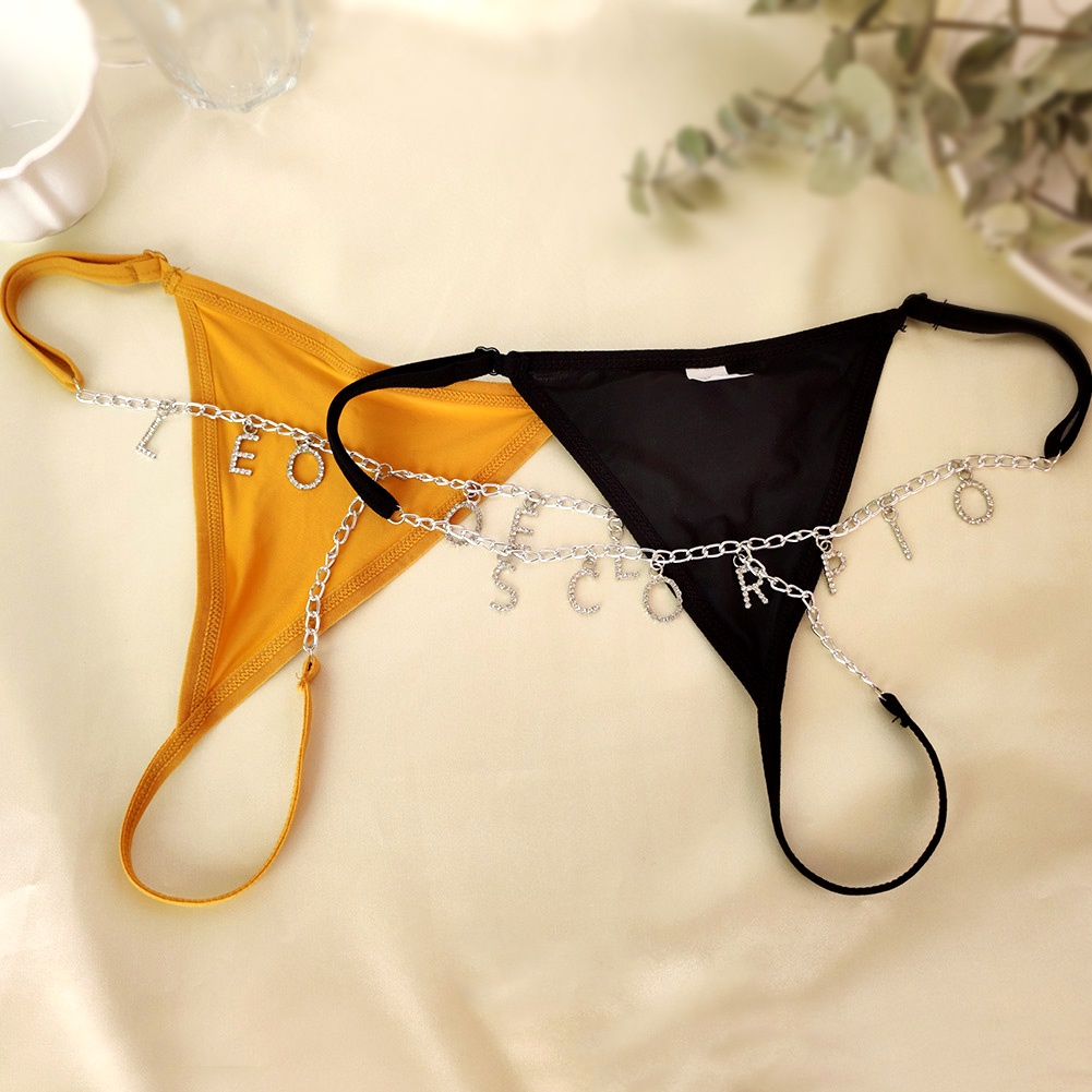 Custom G-String Thong Letter Charm Panty Underwear, Personalized Sexy Body  Chain For Women Girls