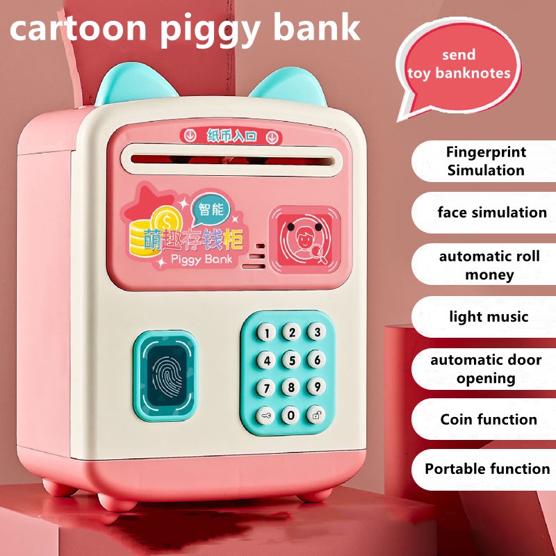 Fingerprint Piggy Bank Password Piggy Bank Automatic Coin Cash Deposit ...