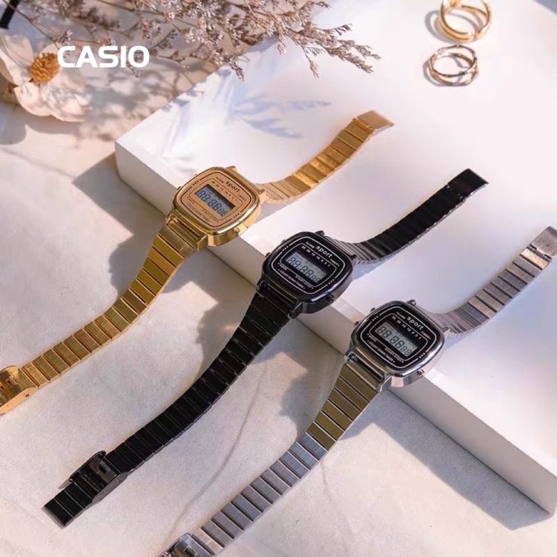 Casio mini gold clearance watch