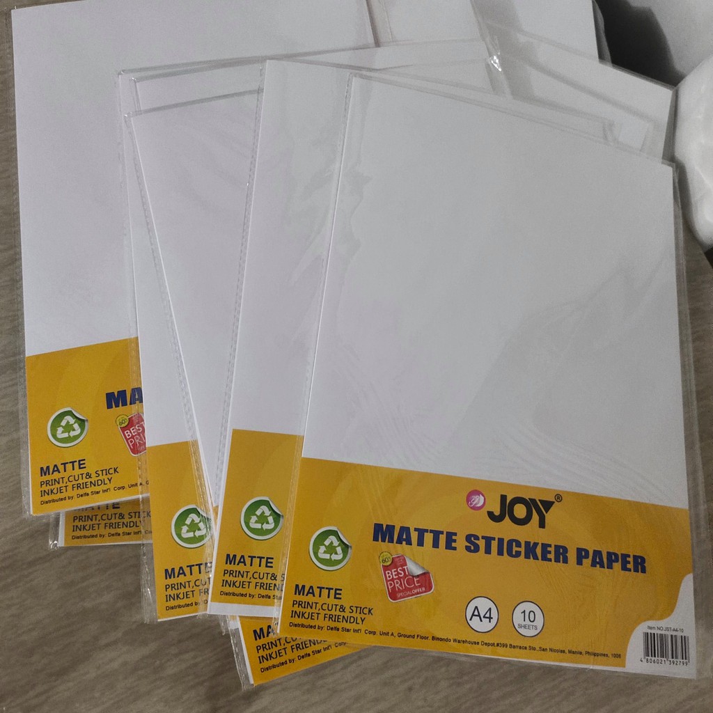Glossy and Matte Sticker Paper | 10 Sheets | A4 | by 2s | Shopee ...