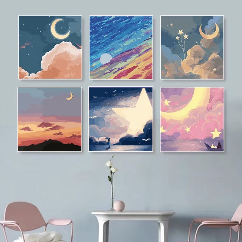 20X20CM Framed Wall Art/Paint by Number/DIY Canvas Acrylic Paint